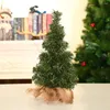 Decorative Flowers Miniature Pine Trees Reusable Bottle Brush With Burlap Base Small Artificial For Xmas Holiday Party Home Tabletop