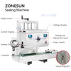 ZONESUN Induction Alunminum Foil Sealing Machine for Plastic Bottles Flat Cap Pointed Mouth Top Cap Continuous Induction Sealer Packaging Machine ZS-FS2200