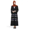 Etniska kläder muslimska kvinnor paljetter öppnar abaya islamiska dubai kalkon kimono caftan hijab klänning mante eid ramadan jalabiya blygsam