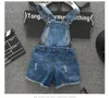 Chumhey 212t barn overall sommar pojkar flickor denim shorts jeans tollder rompers barn jumpsuit barnkläder 240307