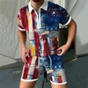 Survêtements d'été pour hommes 3D numérique imprimé chemise à manches courtes et shorts costume de sport décontracté brocart smoking tenue d'affaires pour hommes