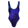 Maillots de bain pour femmes Coloré Galaxy Maillot de bain Sexy Violet et Bleu One Piece Push Up Body Classic Pool Maillots de bain