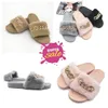 New wholesale in stock Winter Chain Diamond Plush Slippers Indoor and Outdoor Plush Flat Bottom Warm Slippers GAI fur chains Fluffy fall women's outdoor wear