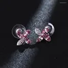 Stud Earrings ER-00035 Korean Fashion Crystal Jewlery Birthday Gift Luxury Clover For Women Items With