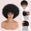 Парики Афро-парики 70-х годов для чернокожих женщин Короткие афро-кудрявый вьющийся парик Женский парик из синтетических волос блондинка с чёлкой для вечеринки Косплей Хэллоуин