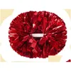 Acessórios de traje Metálico Holográfico Cheerleader Pom Poms com cabo de bastão Pompons de alegria profissionais para esportes Team Spirit Parte Otlxl