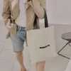 Jil Bag Sander 단순한 스타일 캔버스 가방 토트 토트 백 숄더 휴대용 환경 보호 쇼핑 가방