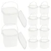 Flatware Sets 10 Pcs Milk Tea Bucket Takeout Containers Popcorn Clear Ice Cream Pp Storage Drink
