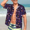 Camicie casual da uomo Camicia hawaiana Camicette da pipistrelli spettrali da spiaggia Stampa di Halloween Abbigliamento cool da uomo a maniche corte in stile street