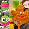 Gevulde pluche dieren Trick Lelijk Schattig Buck Tanden Roze Grote Mond Monsters Knuffel Gevuld Grappig Scallion Peer Worst Mond Kikker Pop voor kinderen L240322