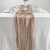 6pcs Düğün Masa Runner Semisher Cheesecloth Setting Yemek Partisi Noel Ziyafetler Kemerler Kek Dekor 240307