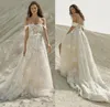 Eisen Stein Aline Wedding Dresses Sexiga Off Axla Applicques Lace Beach Bridal Glows Custom Made Open Back Sweep Train Wedding D5097877