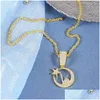 Pendant Necklaces Uni Glamorous Hip Hop Moon Lighthouse Star Necklace Matching With 4Mm Wide Rope Chain Or Tennis For Fashion Jew Drop Ot7Hj