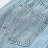 Jeans da donna Tinta unita Cintura retrò Vita alta Gamba dritta Pantaloni lunghi da donna larghi trascinati Taglia 14 Jean per le donne Strappato