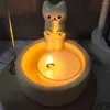 촛불 홀더 새끼 고양이 홀더 만화를 따뜻하게하는 귀여운 향기 된 발렌타인 데이 선물 장식용 장식 2024