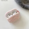 Accessori per auricolari Airpods 2 Cover Winter Warm Peluche Auricolari Cover per AirPods Pro Custodia di lusso Tinta unita Peluche Custodie calde Soft TPU Airpods CaseY240322