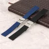 18202224mm BlackBlue cinturino in silicone impermeabile cinturino in gomma cinturino per subacqueo cinturino di ricambio barre a molla estremità diritta3328873274N