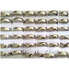 Anneaux de bande BK lots 100pcs High Polished Sier Comfort-Fit 6 mm en acier inoxydable UNI bijoux en gros