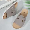 Slippers Cork Footbed Sandals Women Summer Shoes Fashion Suede Flats With Arch Support Couple Open Toe Beach Slides Adjustable