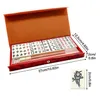 Maski imprezowe Mahjong Sets Miniature Chinese Game Zestaw z 2 kartami zapasowymi 144 Mini-płytki płytki podróżne Drop dostawa dom domowy fe dhdbf