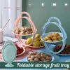 Stoccaggio da cucina pieghevole piatto di frutta a 3 strati snack contenitore di caramelle vassoio maniglia spazio dessert buffet supporto torre per Natale