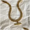 Naszyjniki wiszące wypełnione złotą biżuterię zodiakiem kubańskie łańcuch łącza kryształowe kobiety Hip Hop wisiorki na naszyjnik Dhhao