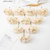 Faux Floral Greenery 6Pcs Artificial Flowers Fake Rose Bouquet For Christmas Garland Accessories Home Living Room Ornamental Flowerpot Wedding Decor Y240322