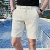 Shorts pour hommes Style britannique été slim fit shorts 2023 nouveaux hommes Naples affaires shorts décontractés mode slim fit formel ensemble shorts hommes J240322