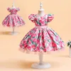 Robes de fille année enfants robe pour filles moelleux demoiselle d'honneur robe de bal élégant anniversaire princesse fête enfants mariage Costume