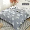 Blankets Cotton Gauze Muslin Towel Fall Throw King Size Blanket Soft Plaid For Adults On Bed/Sofa/Plane/Travel Bedding Bedspread