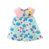 Vestidos de menina Bmnmsl infantil bebê vestido de verão fofo sem mangas gola de boneca estampa floral solta