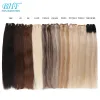 Weft BHF 100% ludzkich włosów tkaczy proste rosyjskie remy naturalne włosy WEFT 1 sztuki 100 g czarny brązowy blondynka przedłużenia włosów ludzkich
