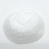 Berets DMC Kippah Dome Handmade White Knitted Yarmulke Kippot 16/19cm