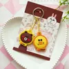 Keychains 2st/Set Cute Key Cap Covers Rings Identifier Tag Arrangörer Silikon Keychain Holder With Ball Jewlry Accessories