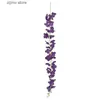 Faux blommor grönare 10st 50 cm konstgjorda wisteria blommor remsor bröllop hem dekoration balkong hängande plastblommor vinflower sträng y240322