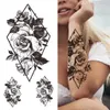 100X 3D Black Arm Tattoo Stateer for Men Woman Kids Tiger Wolf Skull Flower Flower Plantporary Waterporive 240311