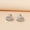 Boucles d'oreilles coréennes en strass pour femmes, cadeau de mariage, cœur, bijoux à la mode, articles ER-00538, vente en gros en vrac, 2024