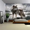 Tapestries Forest Animals Ferocious Wolf Tapestry Wall Art Large Pography Background Curtains Living Room Decoration