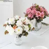 Faux Floral Greenery 26 cm günstige künstliche Blumen für Hochzeit Seide Kirsche Vase für Home Decor Wohnzimmer Zubehör DIY Weihnachtskranz Scrapbook Y240322