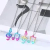 Pendentif Colliers 4 couleurs Amis Amour Couple Collier Coloré Note Musicale Bonne Amitié Bijoux Cadeau