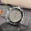 O M G Sei aghi Cronografo con funzioni complete Orologio da uomo in zaffiro designer data 42MM logo cinturino in acciaio al quarzo cinturino in caucciù designer orologi da uomo cinturino in rete calendario delle onde