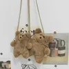 Borse a tracolla Moda Donna Ragazza Simpatico orso Frizione Messenger Borsa piccola Peluche Casual /BY