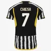 23 24 fans Player Soccer Jerseys Home Away Milik Vlahovic Kean Pogba Chiesa McKennie Locatelli Football Shirt 23 24 Kits män och barn unifor juventus