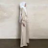 Vêtements ethniques Caftan Abaya Femmes Robes 2024 Printemps / Été Arabe Musulman Femme Mode Couleur Solide Manches À Bulles Lâche Robe Robe Robe