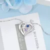 925 Sterling Silver Personligt hjärthalsband med 2-6 Birthstone Anpassade graverade namn Mothers Pendant Christmas Gift till sin 240318