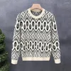 Men's Sweaters Autumn Winter Sweater High Quality Knitted Graphic O Neck Japan Harajuku Street Slim Fit Top Clothing