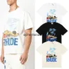 T-shirts pour hommes Marque T-shirt Hommes Casual Couple Racing Lettre Imprimé Mode Lâche Hip-Hop H240401XBJ6