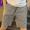 Pantalones cortos para hombres Pantalones cortos para hombre Houndstooth Home Board Bermuda con bolsillos Diseñador Novedad en pantalón casual 2024 3 cuartos XL