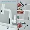 Bathroom Sink Faucets Temperature Digital Display Basin Faucet For Pull Out Waterfall Stream 3 Way Sprayer Cold Water Mixer Wash Tap