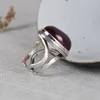 Cluster Rings FNJ 925 Silver Ring For Women Jewelry Original Pure S925 Sterling Rose Corundum